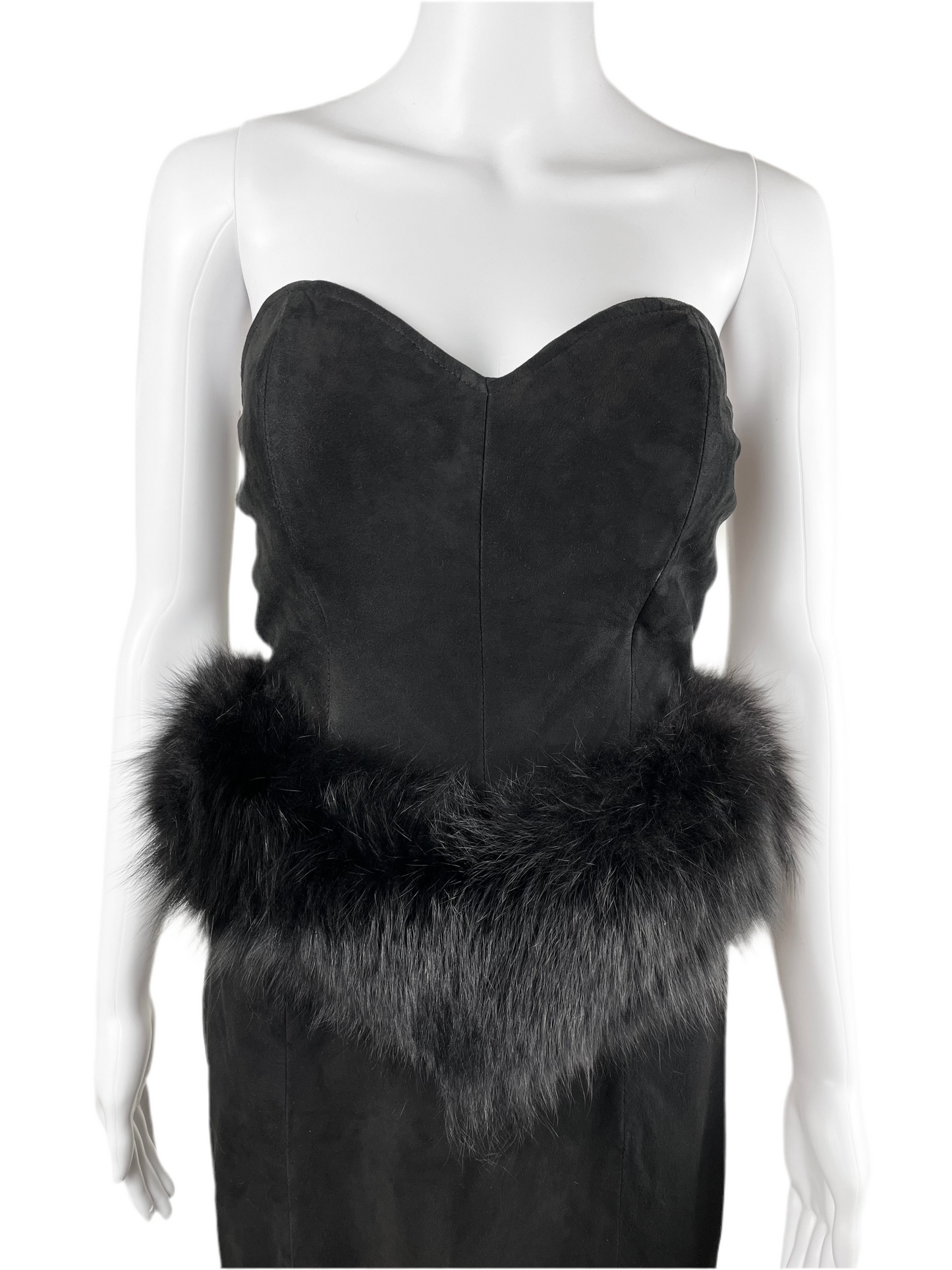 1980’s Suede & Fox Fur Dress