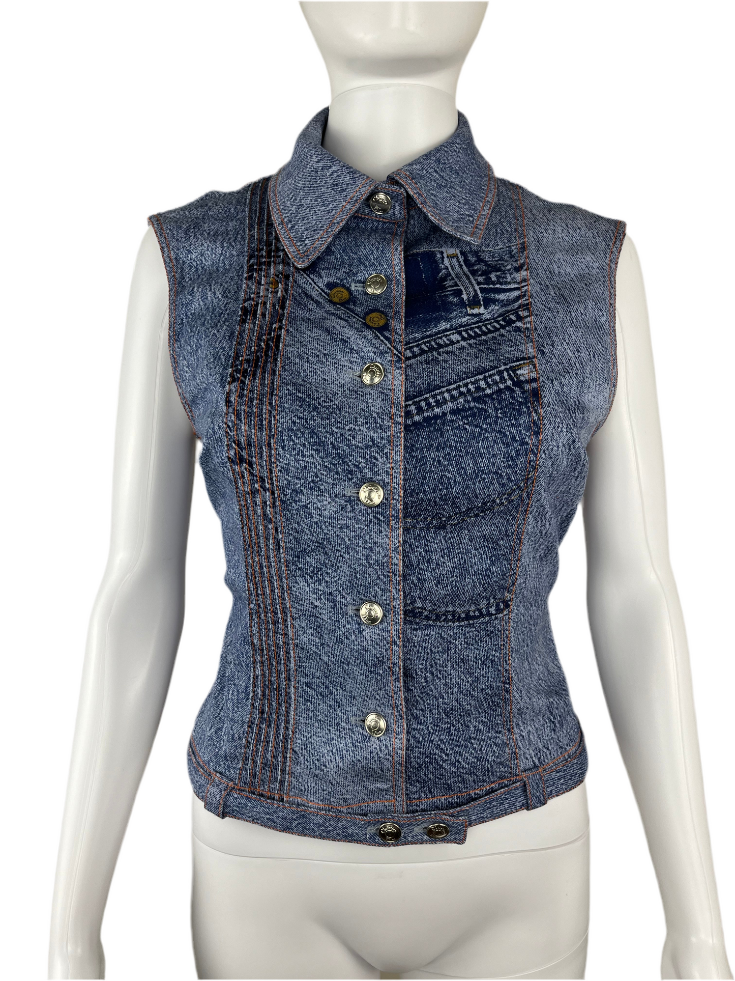 Christian Dior Spring / Summer 2000 Denim Print Vest
