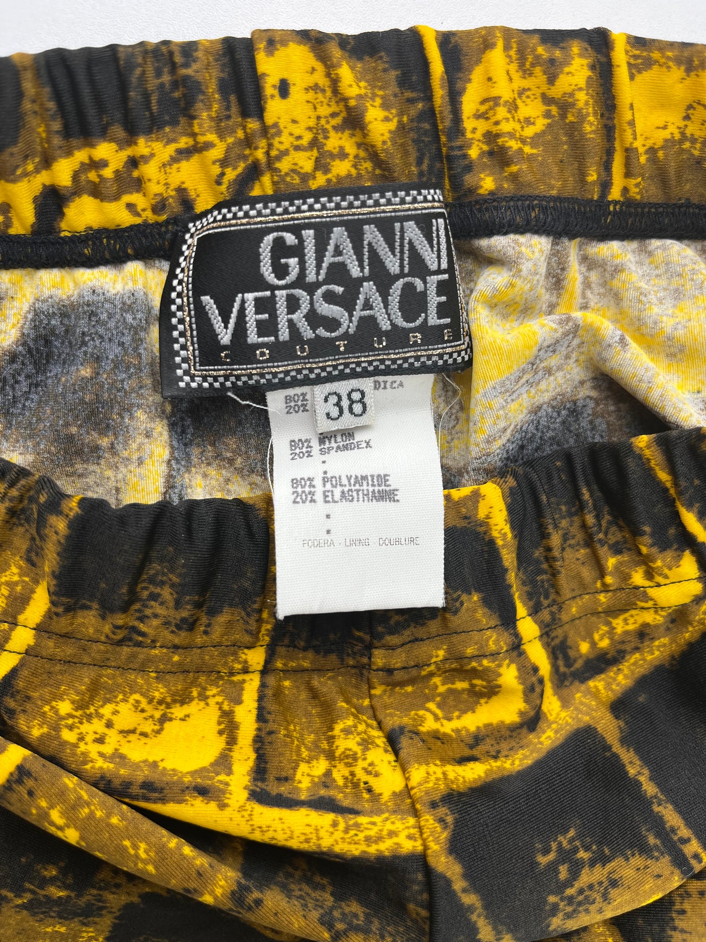 Gianni Versace Couture Spring / Summer 1992 reptile print leggings