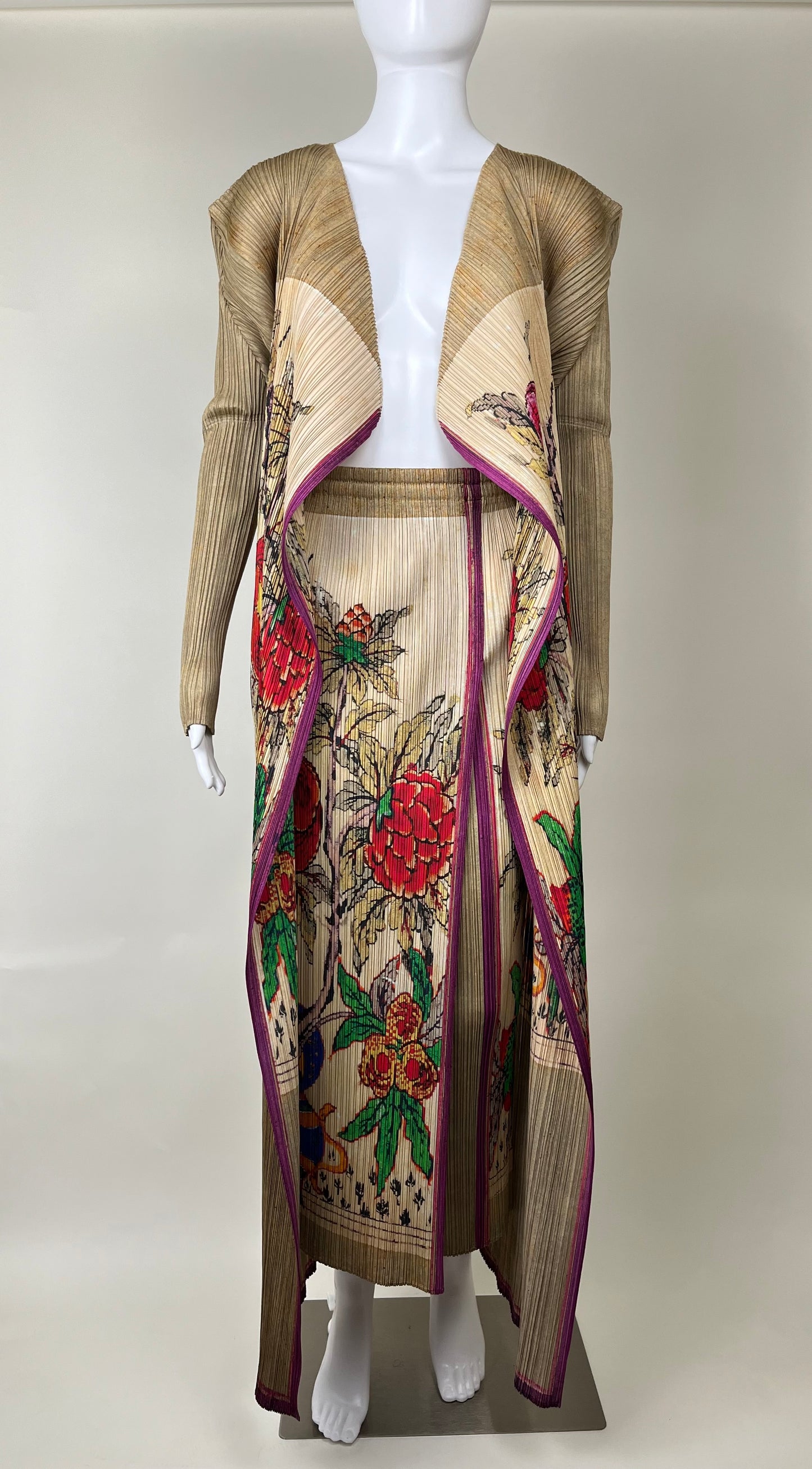 Rare Issey Miyake Pleats Please Floral Print Set