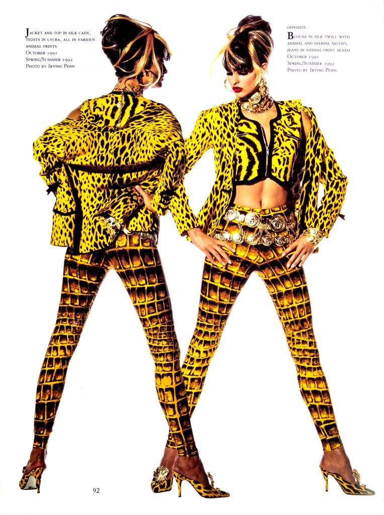 Gianni Versace Couture Spring / Summer 1992 reptile print leggings
