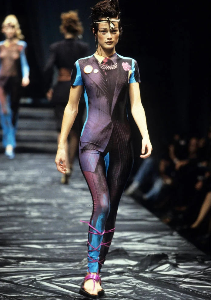 Rare Jean Paul Gaultier Spring / Summer 1997 Trompe L’oeil Pinstripe Pant