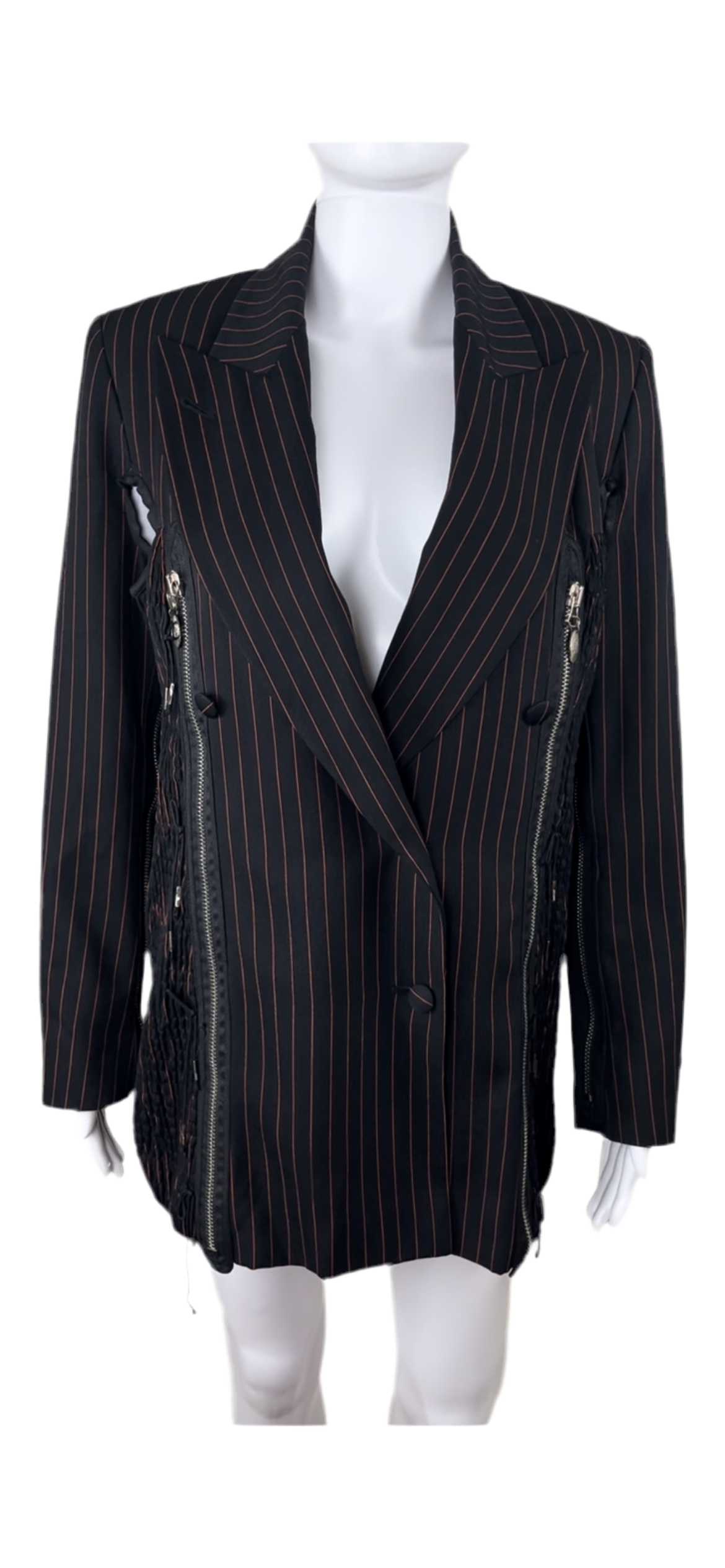 Jean Paul Gaultier Fall / Winter 1989 Pinstripe Zipper Jacket