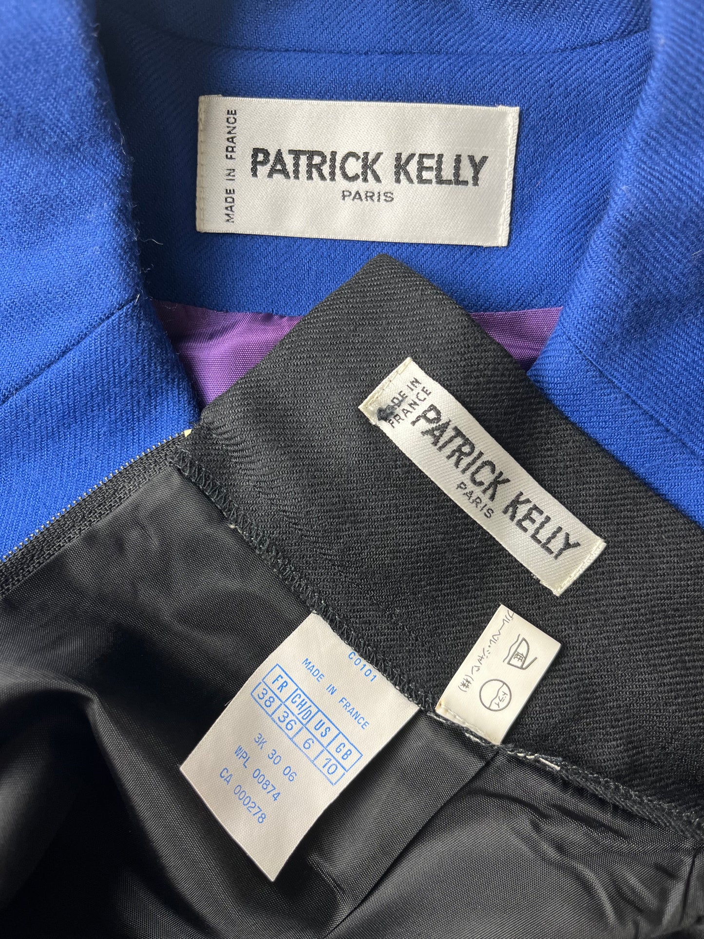 Patrick Kelly Fall / Winter 1989 Color Blocked Skirt Suit
