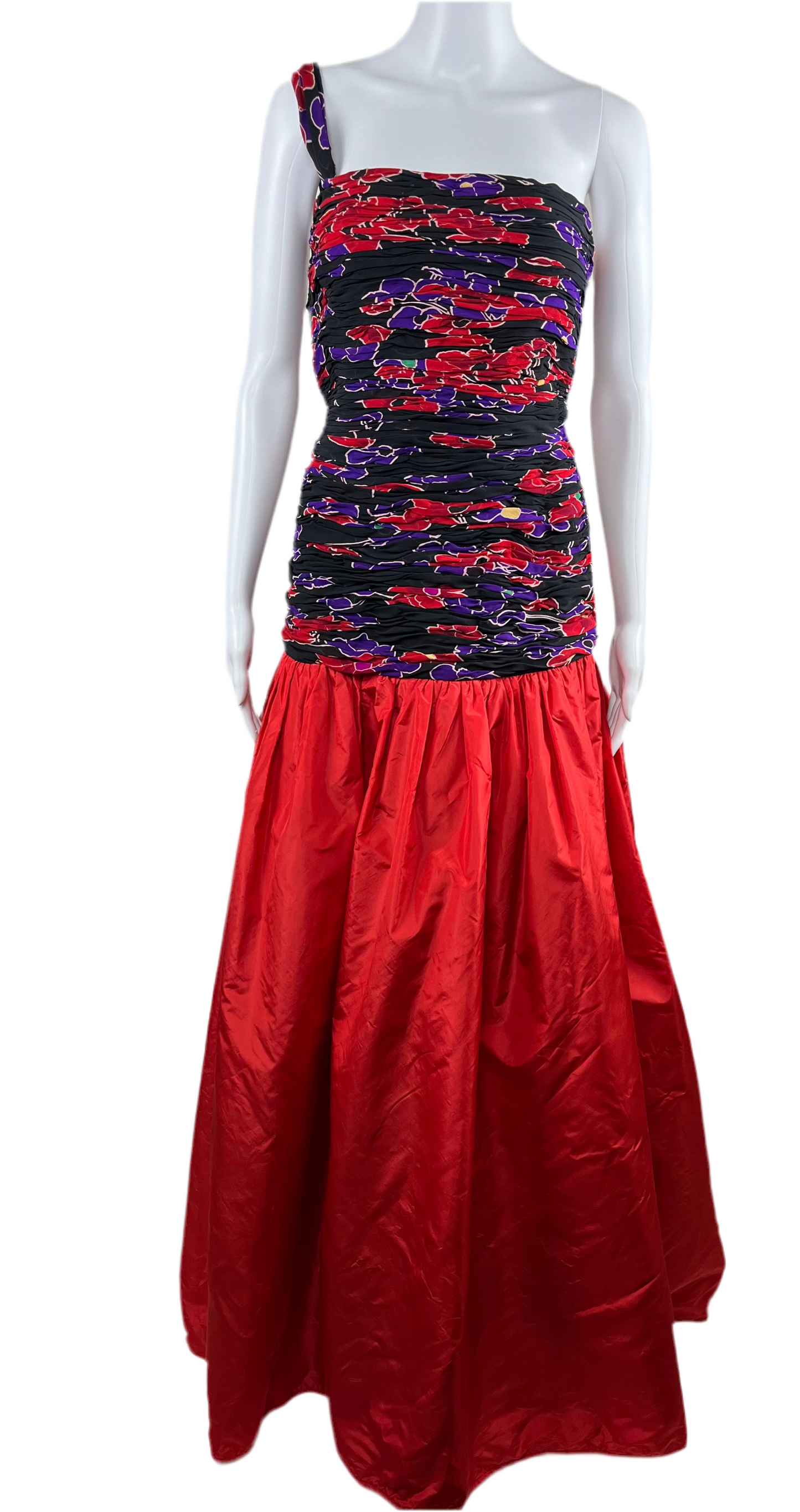 1980’s Valentino Boutique Silk Floral Gown Set