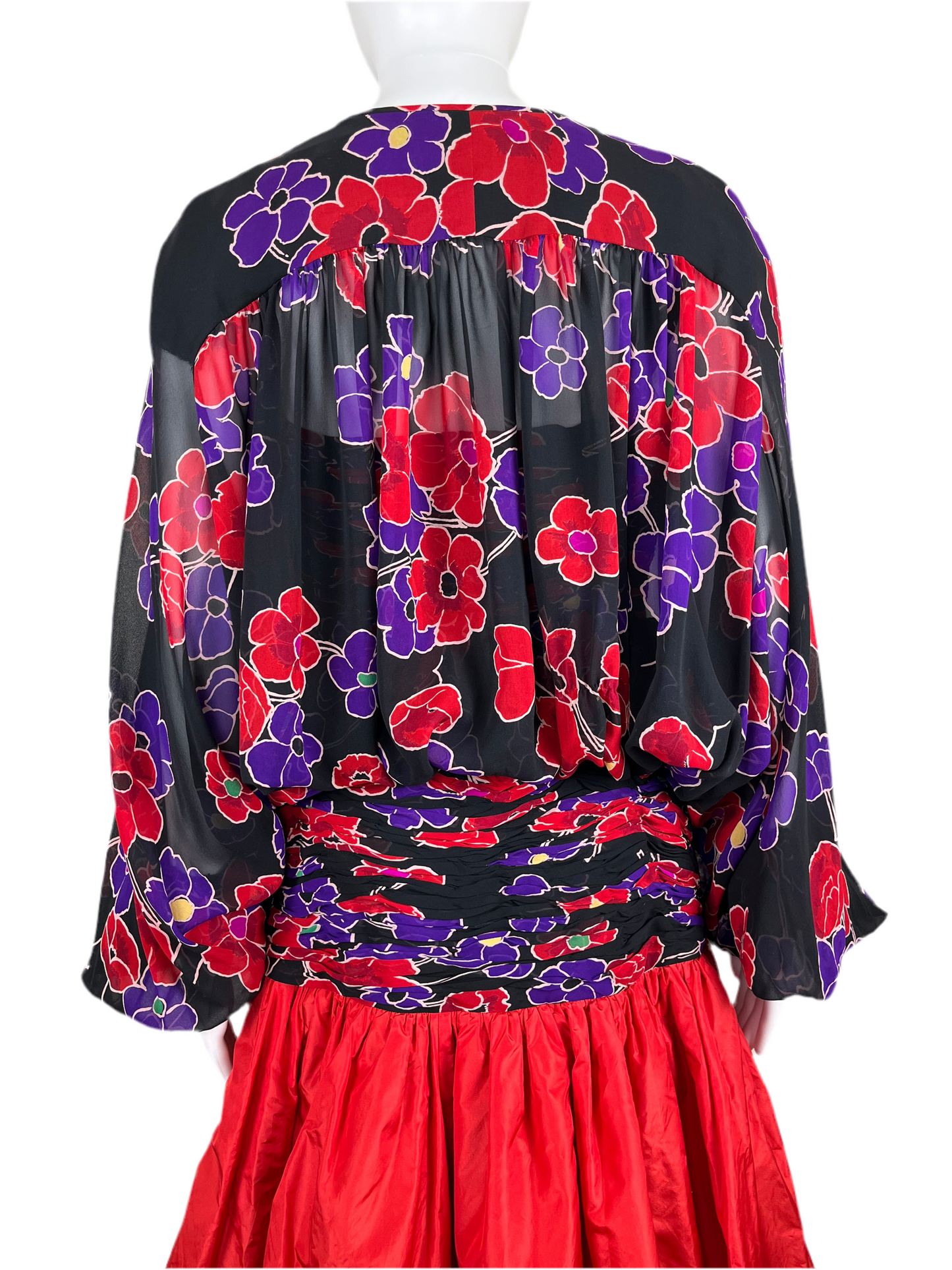 1980’s Valentino Boutique Silk Floral Gown Set