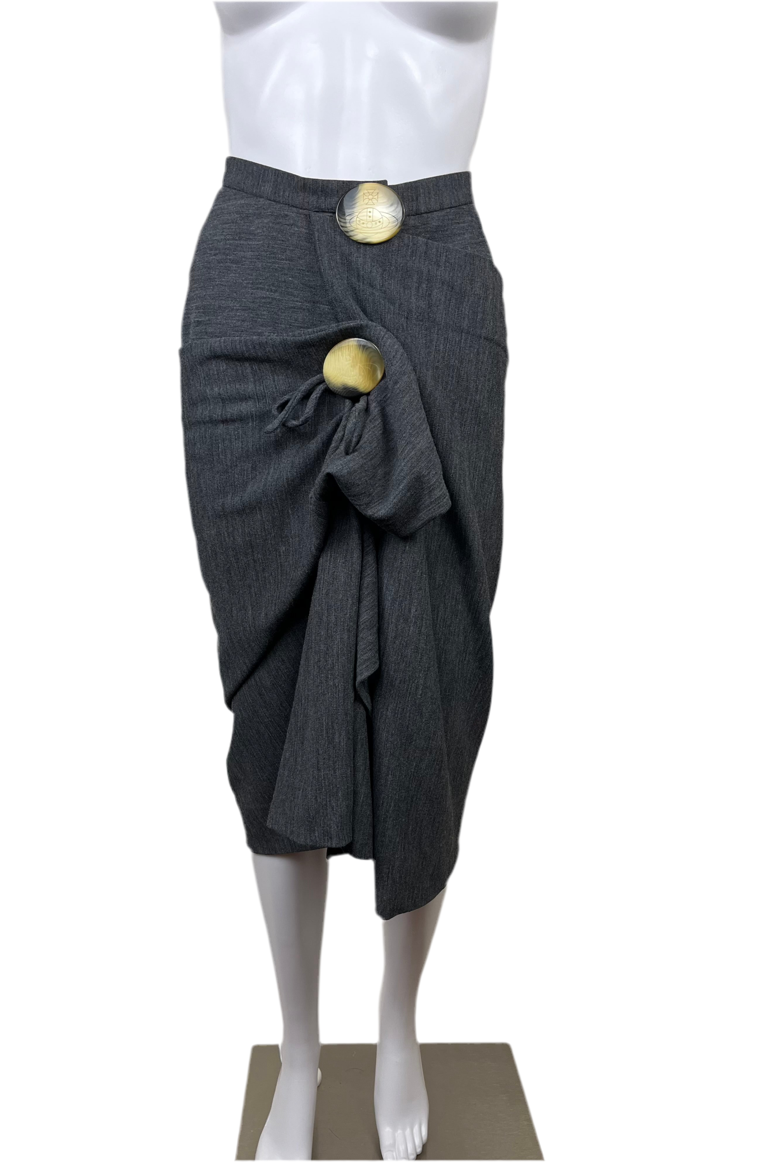 スカート \"Vivienne Westwood\" Knit Wrap Skirts Vivienne Westwood Meghan Draped Wool Mini Wrap Skirt Navy Vivienne