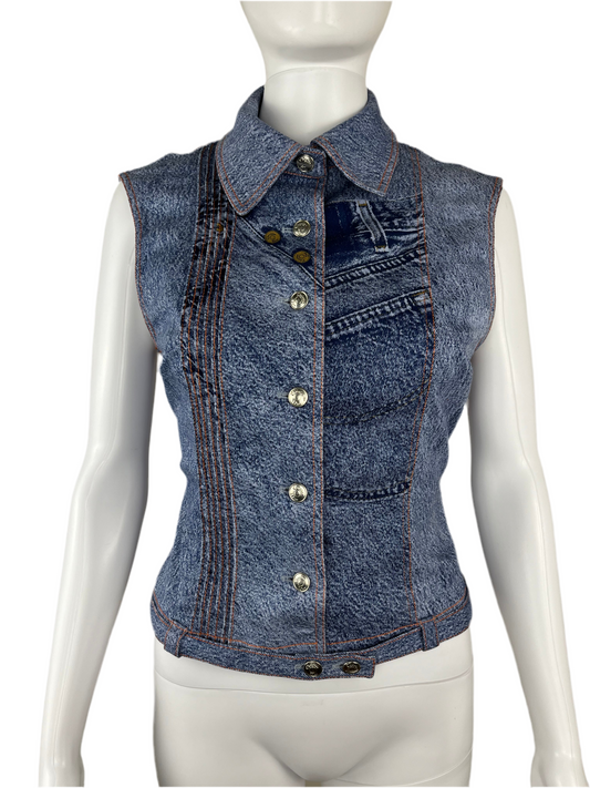 Christian Dior Spring / Summer 2000 Denim Print Vest