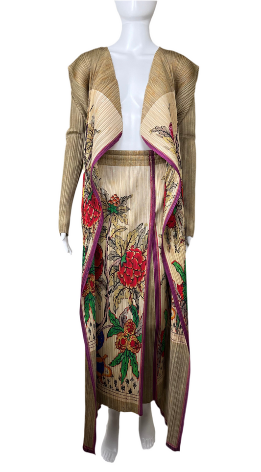 Rare Issey Miyake Pleats Please Floral Print Set