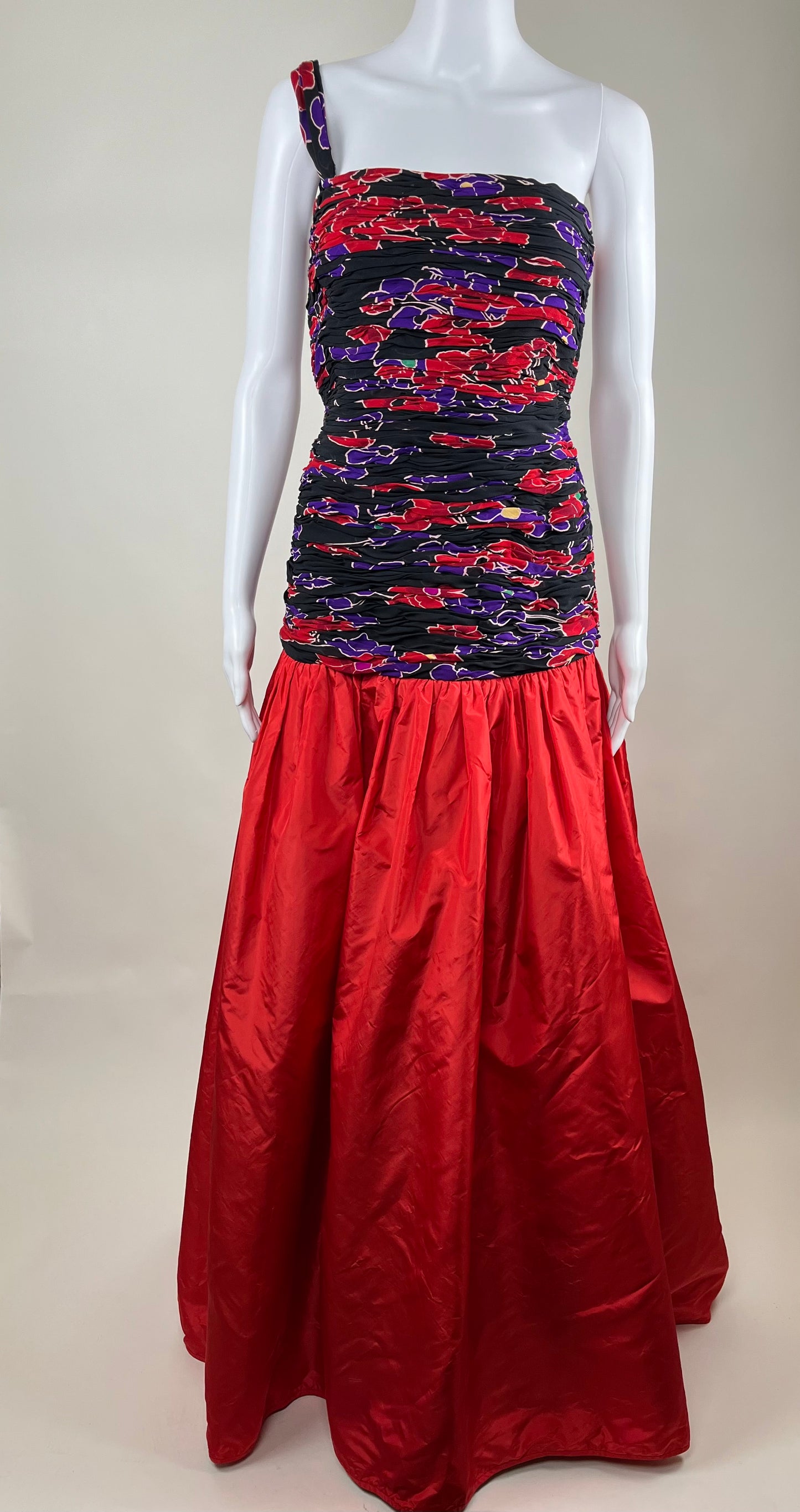 1980’s Valentino Boutique Silk Floral Gown Set