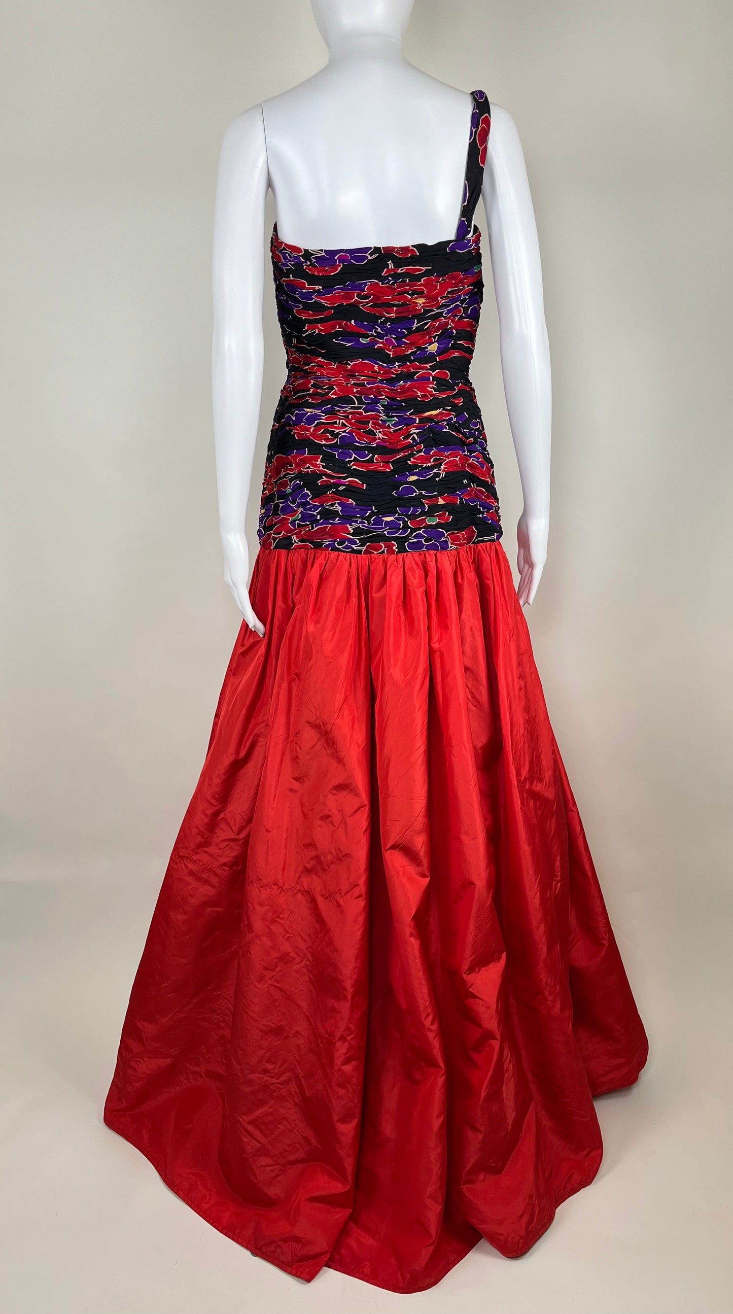 1980’s Valentino Boutique Silk Floral Gown Set