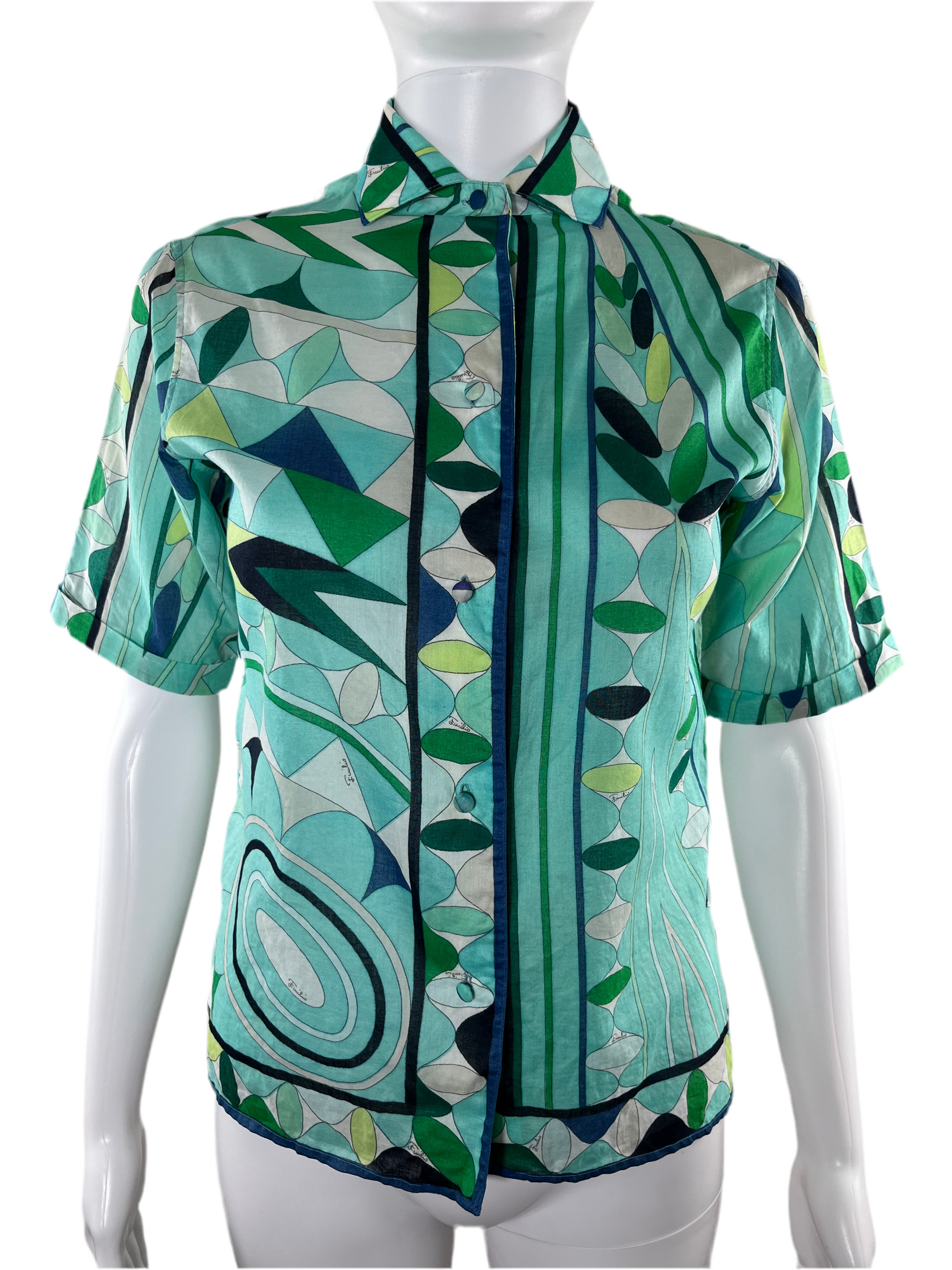 1960's Emilio Pucci Cotton Shirt – Cécile Archive 1960's Emilio Pucci Cotton Shirt – Cécile Archive