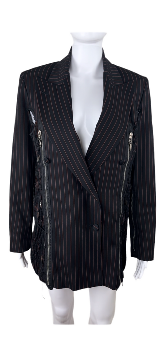 Jean Paul Gaultier Fall / Winter 1989 Pinstripe Zipper Jacket