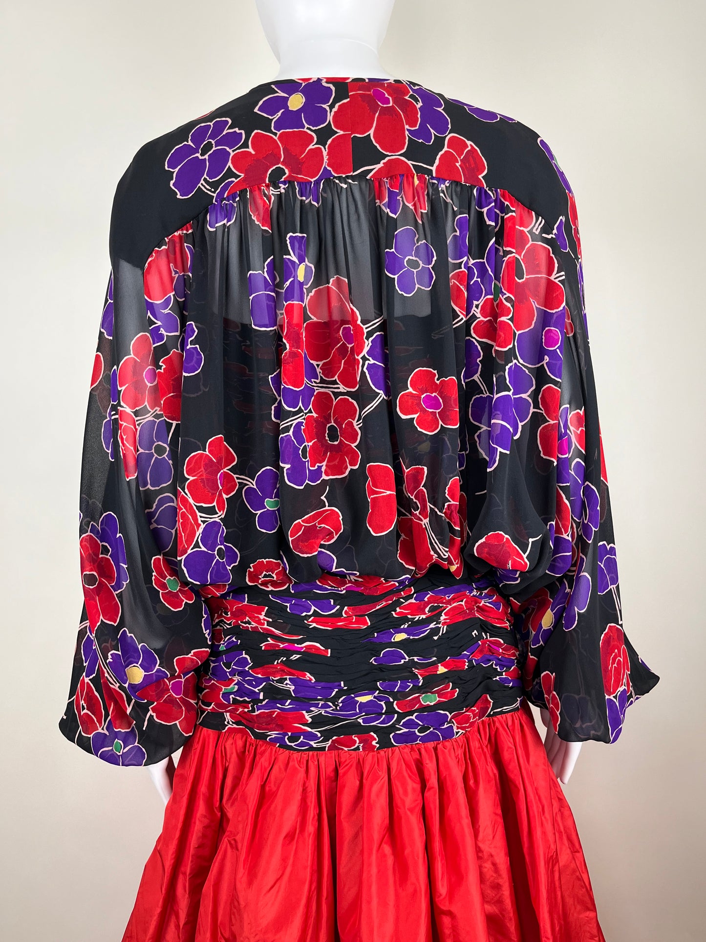 1980’s Valentino Boutique Silk Floral Gown Set