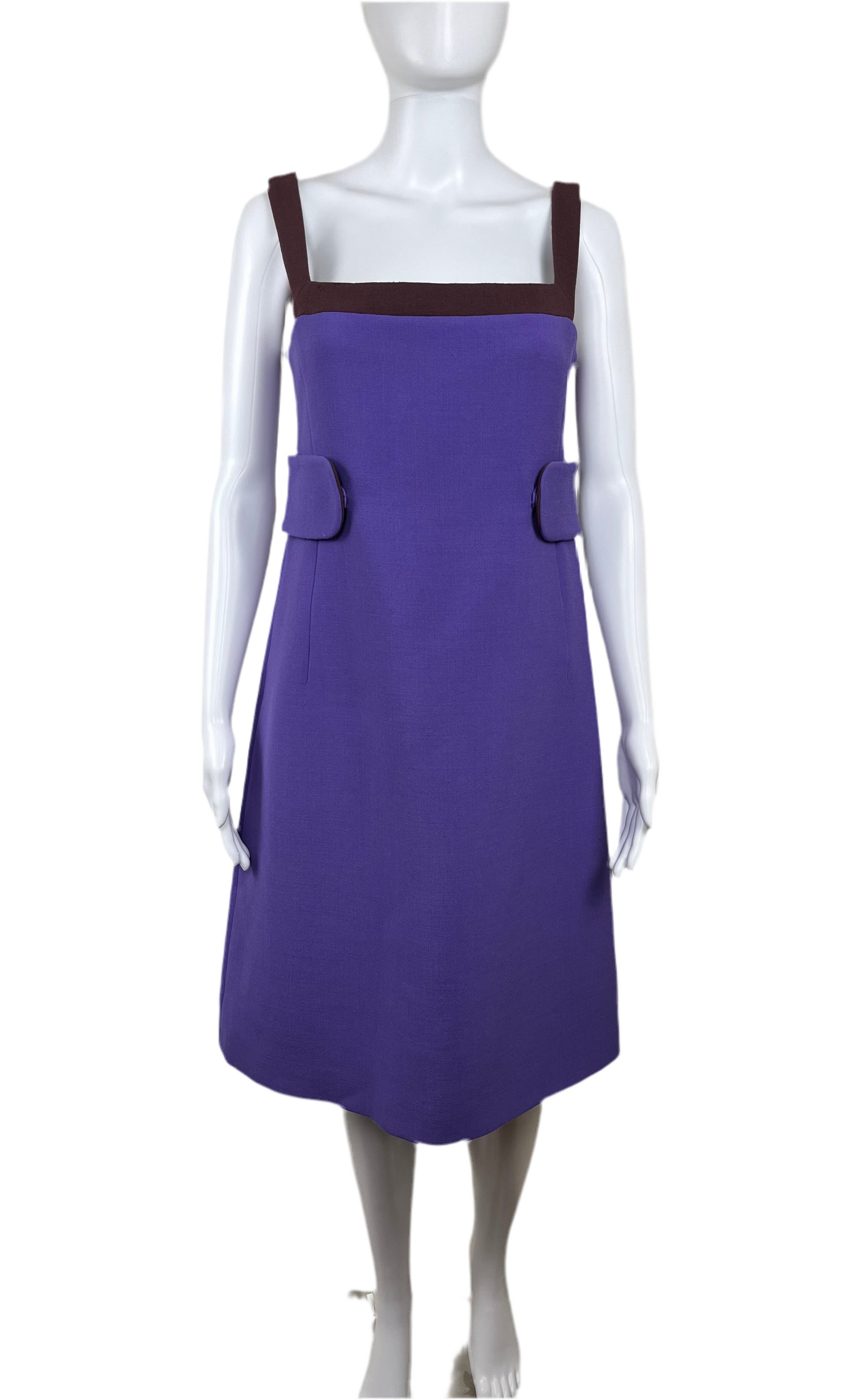 purple prada dress Prada Short-Sleeve Pleated Cotton Twill Utility Dress