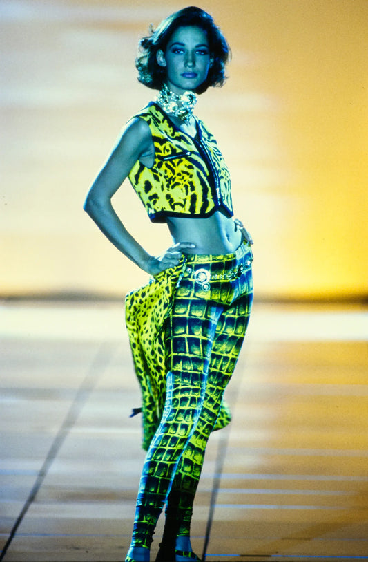 Gianni Versace Couture Spring / Summer 1992 reptile print leggings