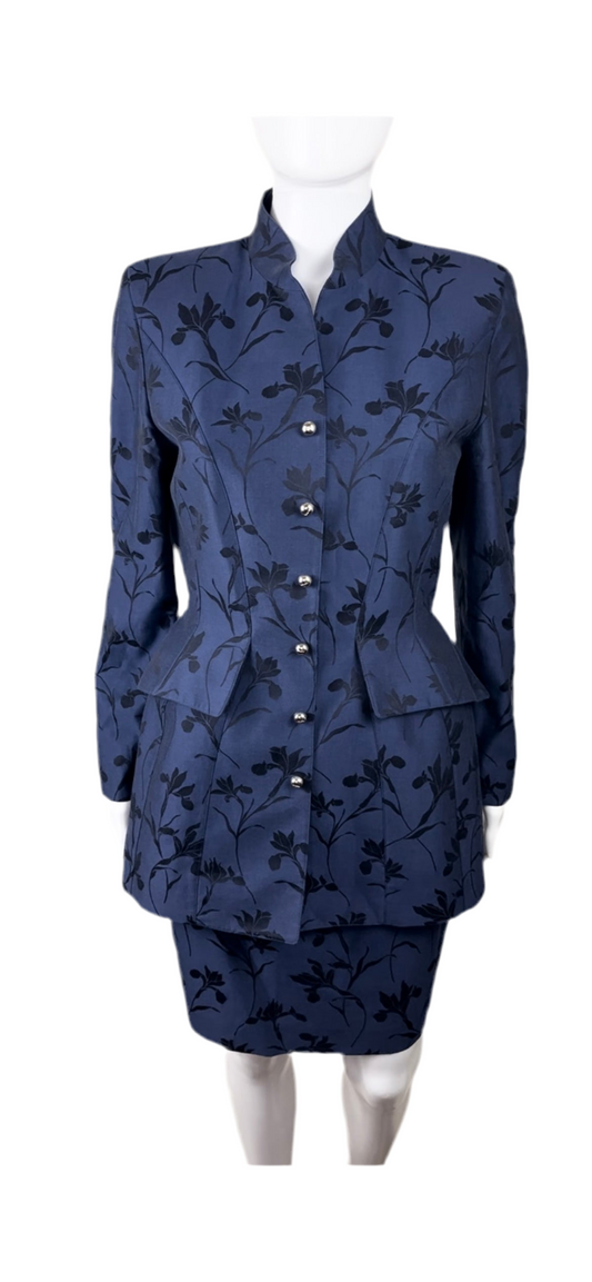 90’s Mugler Floral Skirt Suit