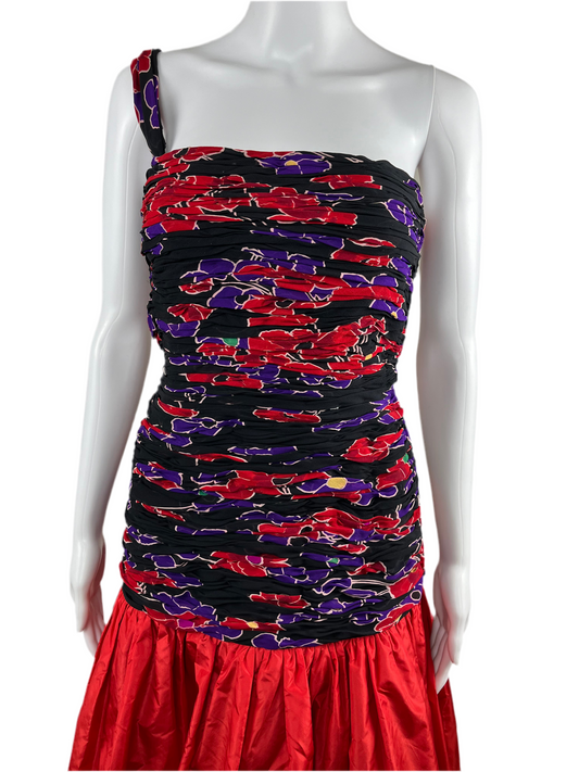 1980’s Valentino Boutique Silk Floral Gown Set
